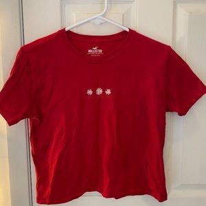 Hollister Red Daisy Crop Top